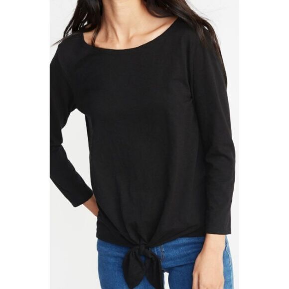 New Black Tie Front Top Med - Picture 1 of 4